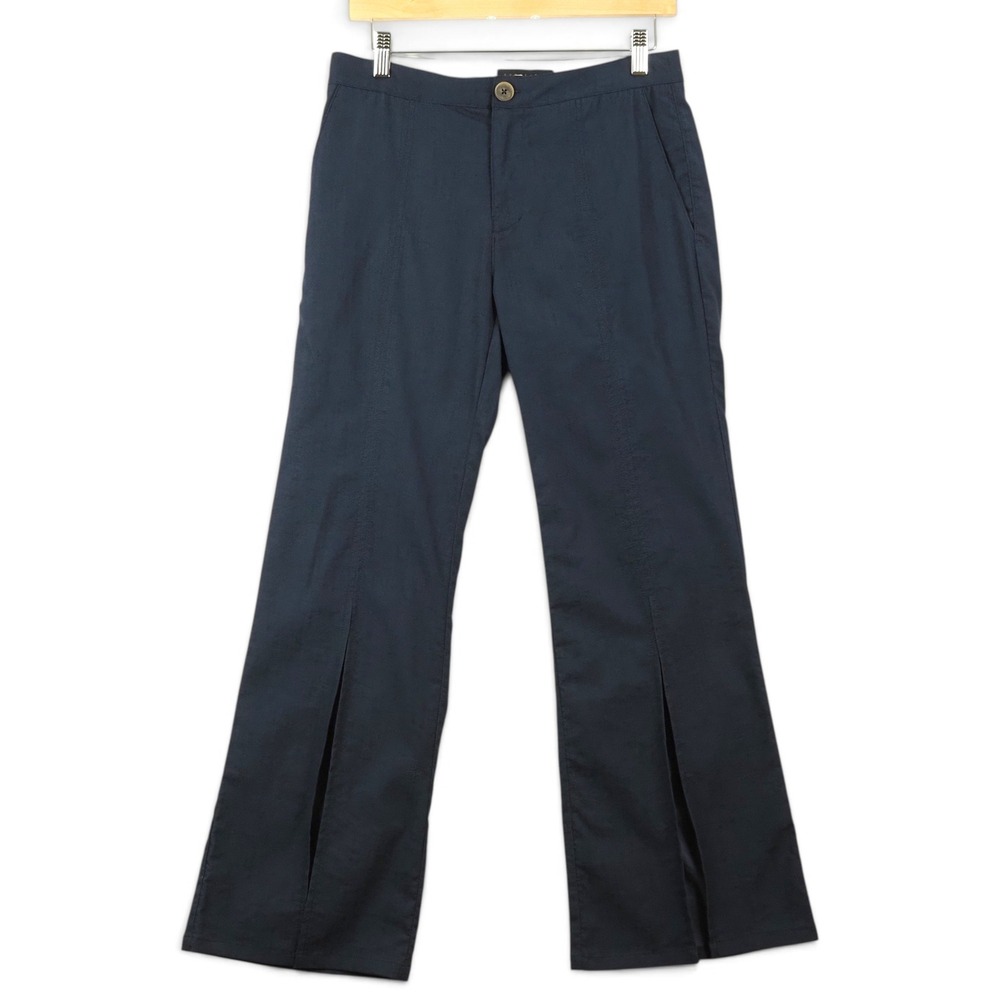 Sanctuary Womens Pants 27 Navy Split Hem Flare Tailored Trousers Minimalist NWOT